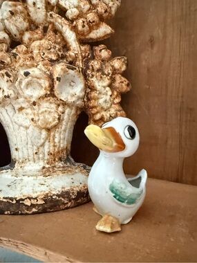 Vintage Ceramic Duck Miniature Vase/Planter